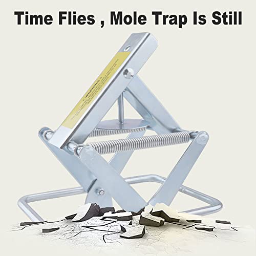 2 Pcs Mole Traps,Galvanized Steel Mole Scissor Trap,Reusable Mole Gopher Traps,Mole Killer,Easy Set Mole Eliminator Trap for Lawns