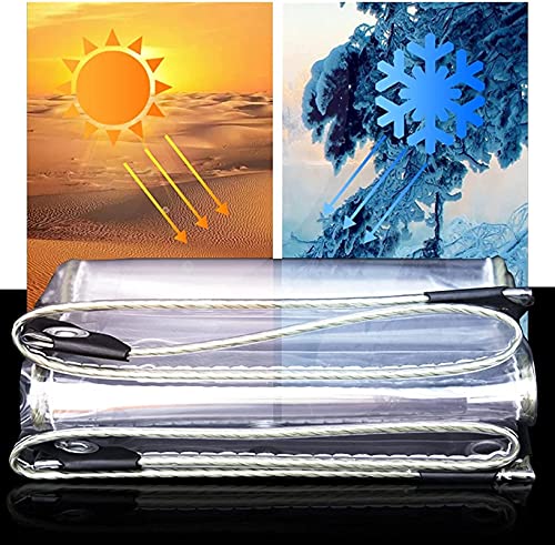 WHCQ PVC Waterproof Film, Waterproof Tarpaulin, Garden Clear Rain Protection Tarpaulin, Heavy Duty/Anti Freezing/Anti-UV/Windproof Plant Insulation Canopy Cover for Greenhouse