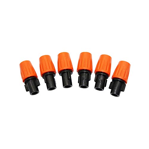 Greenhouse Micro Drip Irrigation 6 Atomizing Spray Nozzles, Spray Cooling Humidifier Nozzle Orange Sprayer Garden Irrigation System Gardening Accessories (Color : Orange)