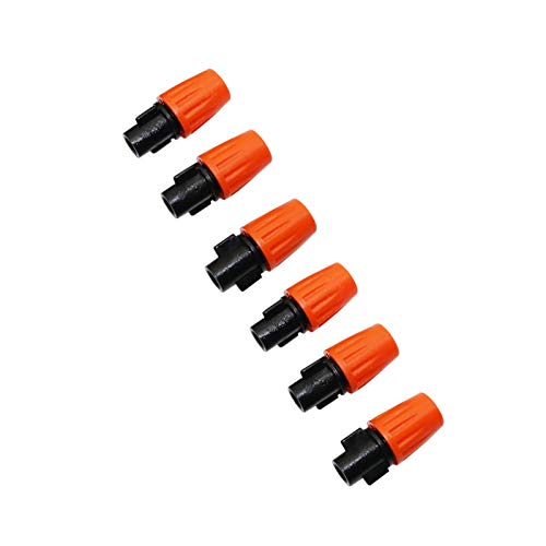 Greenhouse Micro Drip Irrigation 6 Atomizing Spray Nozzles, Spray Cooling Humidifier Nozzle Orange Sprayer Garden Irrigation System Gardening Accessories (Color : Orange)