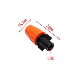 Greenhouse Micro Drip Irrigation 6 Atomizing Spray Nozzles, Spray Cooling Humidifier Nozzle Orange Sprayer Garden Irrigation System Gardening Accessories (Color : Orange)