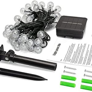 ANJAYLIA Solar Outdoor String Lights, 23Ft 50LED Globe String Lights with 8 Lighting Modes, Waterproof Solar Powered Patio Lights for Garden, Porch, Patio, Gazebo, Yard, Balcony, Outdoors (Warm White)