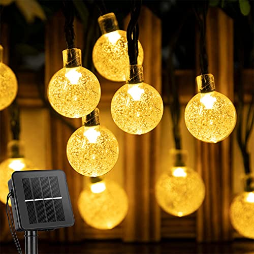 Garden Solar String Lights, 100 LEDs 40ft 8 Modes Waterproof Crystal Globe Balls Lighting for Outdoor Patio Lawn Garden Yard Decoration Wedding Holiday Home Party Wedding Christmas Decor (Warm White)