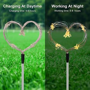 HeyMate Solar Firework Lights Garden Decorative Light - 2 Pack Warm White Solar Fireworks Lights with 105 LED Powered 35 Copper Wires Christmas Solar Lights Outdoor for Pathway Patio Yard Lawn