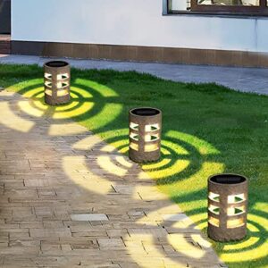 4 Pack Solar Garden Lights Outdoor Waterproof LED, Solar Rock Lights, Solar Yard Lights,Patio Decorative Landscape Lights Christmas Decor,Walkway Solar Lights For Pathway Grassland Backyard Driveway