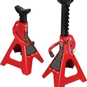 BIG RED T42002A Torin Steel Jack Stands: Double Locking, 2 Ton (4,000 lb) Capacity, Red, 1 Pair