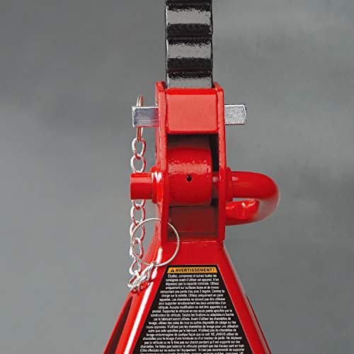 BIG RED T42002A Torin Steel Jack Stands: Double Locking, 2 Ton (4,000 lb) Capacity, Red, 1 Pair