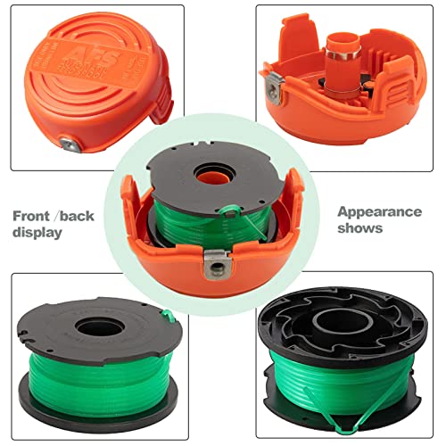 BOOTOP PIN SF-080 Replacement Spool SF-080-BKP for Black and Decker GH3000 LST540 GH3000R String Trimmer Weed Eater SF080 Auto Feed Spool Line 20ft 0.080" with 90583594 Cap Covers Parts