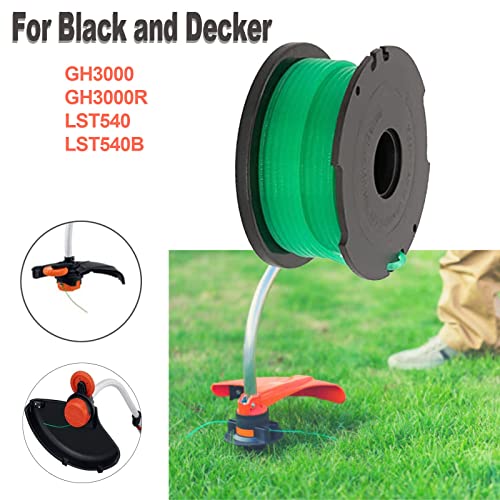 BOOTOP PIN SF-080 Replacement Spool SF-080-BKP for Black and Decker GH3000 LST540 GH3000R String Trimmer Weed Eater SF080 Auto Feed Spool Line 20ft 0.080" with 90583594 Cap Covers Parts