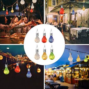 pearlstar Solar Light Bulbs Outdoor Waterproof Garden Camping Hanging LED Light Lamp Bulb Globe Hanging Lights for Home Yard Christmas Party Holiday Decorations (6 Pack-Solar Light Bulbs)