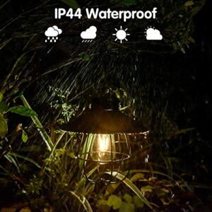 Solar Lantern Outdoor Hanging Lights Waterproof Garden Decor Led Metal Landscape Hanging Lantern for Patio Garden Porch Backyard (Copper 04)