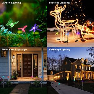 Solar Garden Lights - 3 Pack Solar Stake Light, Color Changing Solar Powered Decorative Landscape Lighting Hummingbird Butterfly Dragonfly for Outdoor Path, Yard, Lawn, Lawn, Halloween, Christmas