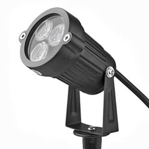 OurLeeme 3*3W LED Lawn Garden Flood Light US Plug Yard Patio Path Spotlight Lamp with Spike Waterproof Green Light AC 85-265V