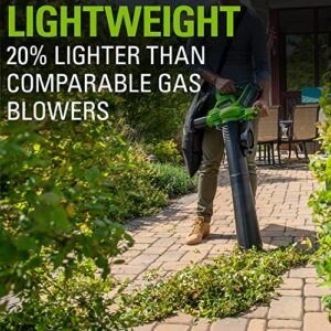 Greenworks 40V (185 MPH / 340 CFM) Brushless Cordless Blower / Vacuum, 4.0Ah Battery and Charger Included