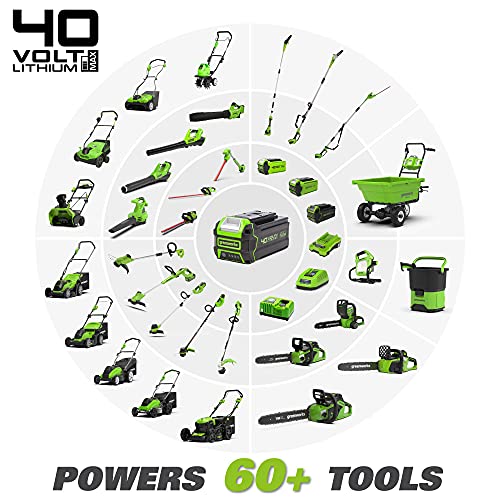 Greenworks 40V (185 MPH / 340 CFM) Brushless Cordless Blower / Vacuum, 4.0Ah Battery and Charger Included