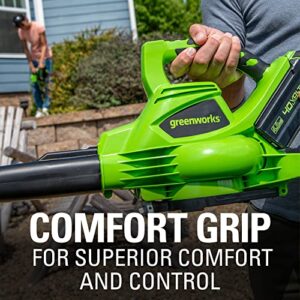 Greenworks 40V (185 MPH / 340 CFM) Brushless Cordless Blower / Vacuum, 4.0Ah Battery and Charger Included