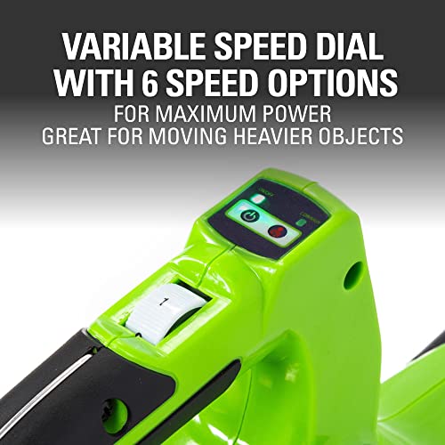 Greenworks 40V (185 MPH / 340 CFM) Brushless Cordless Blower / Vacuum, 4.0Ah Battery and Charger Included