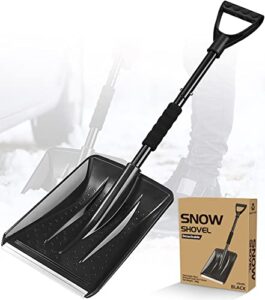 snow shovel for driveway, portable snow shovel with handle and large capacity for snow removal, lightweight sport detachable shovel for car emergency camping garden