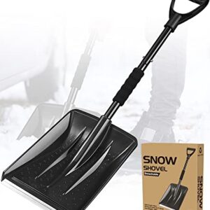 Snow Shovel for Driveway, Portable Snow Shovel with Handle and Large Capacity for Snow Removal, Lightweight Sport Detachable Shovel for Car Emergency Camping Garden