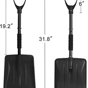 Snow Shovel for Driveway, Portable Snow Shovel with Handle and Large Capacity for Snow Removal, Lightweight Sport Detachable Shovel for Car Emergency Camping Garden