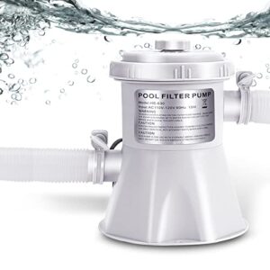 yikeda ground swimming pool filter pump，300 gph pump flow with a filter cartridge,quickly set up ground swimming pools