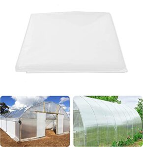 greenhouse plastic film, clear green house sheeting cover resistant film hoop transparent supply keep warm for cold frost protector plant vegetables agriculture garden horticulture farms 6.6 x 26.2 ft