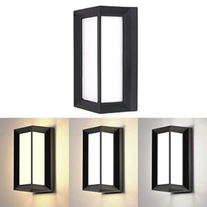 outdoor wall light,exterior wall sconce lantern fixture with led, outside waterproof lights for house porch garage doorway garden anti-rust outdoor light fixture wall mount lights (3 colors)