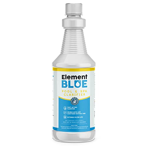 Element Blue - Pool and Spa Clarifier - Clears and Prevents Cloudy Water - for Fountains, Pools, Hot Tubs, and Spas - Fast-Acting Water Clarifier - 32 OZ