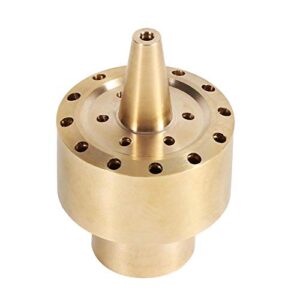 fdit 1/4″ / 1/2″ / 3/4″ brass column style fountain nozzle garden pond fountain water nozzle porous scattering sprinkler spray head gold(1/4″)