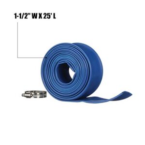 Blue Devil 25-Foot Backwash Hose for Pool with Hose Clamp, 1-1/2" W x 25' L