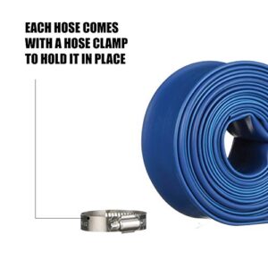 Blue Devil 25-Foot Backwash Hose for Pool with Hose Clamp, 1-1/2" W x 25' L