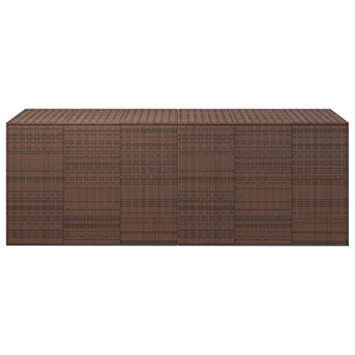 loibinfen Outdoor Patio Garden Storage Box Large Deck Box PE Rattan Patio Storage Box Garden Storage Chest Container Storage Organizer Cabinet for Lawn Backyard,114.6"x39.6"x40.9" Brown