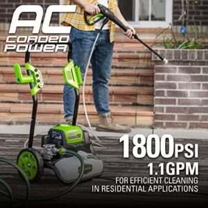 Greenworks 1800 PSI 1.2 GPM Pressure Washer (Open Frame) PWMA Certified