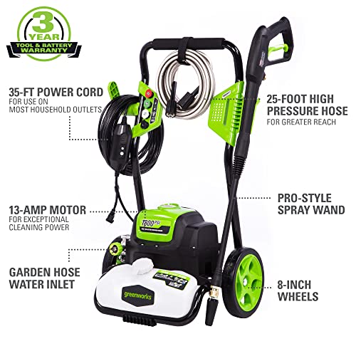 Greenworks 1800 PSI 1.2 GPM Pressure Washer (Open Frame) PWMA Certified