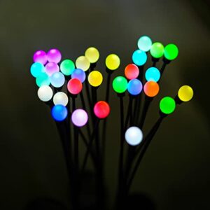 WZUZUD 3PCS Solar Starburst Swaying Garden Light,Solar Powered Firefly Lights Outdoor Waterproof,Swaying Decorative String Lights When The Wind Blows