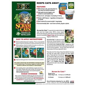 Epic Scram for Cats Outdoor Organic All Natural Granular Animal Repellent Garden and Yard Protector, Repels with Scent, 6 Pound Bucket