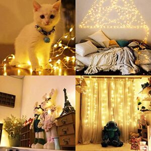 buways Fairy Lights Plug in,Warm White USB 100LED Fairy String Lights，8 Modes 33ft Copper Wire Light with Remote Control for Christmas Parties,Garden and Home Decoration Indoor Outdoor