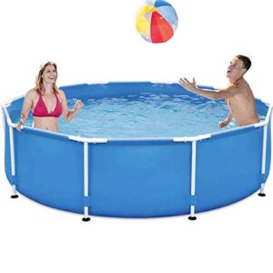 12ft x 30in outdoor above ground frame pool, 12 ft pool metal frame swimming pool for backyard, garden framed pool for kids, family