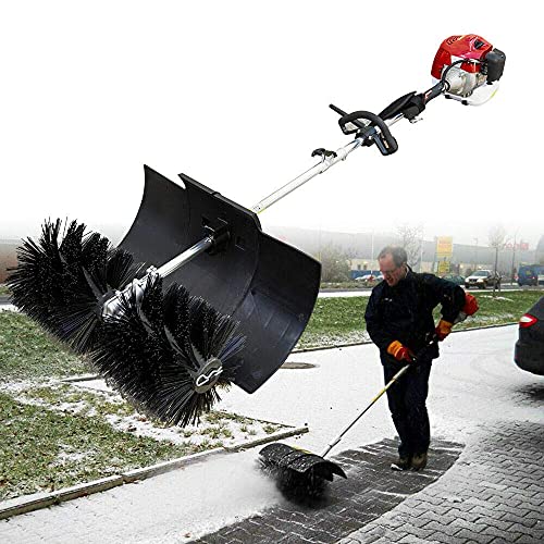 VPABES Handheld Power Sweeper, 2.3HP 52cc Motor Nylon Brush Broom Cleaning Machine for Driveway Lawn Garden