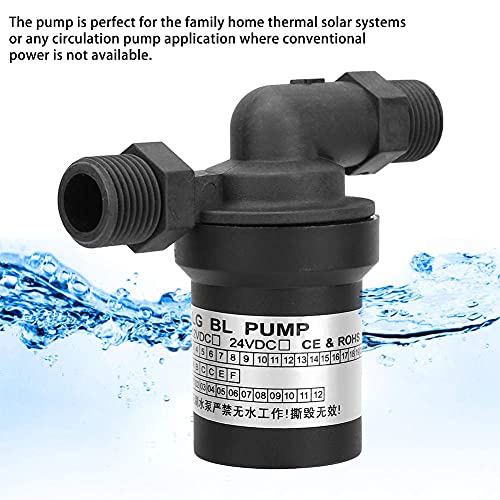 Solar Water Pump, 24V DC Brushless Solar High Temperature Water Pump, Portable Electric Water Pump for Water Heater, for Industry, Agriculture, Family Water Circulation