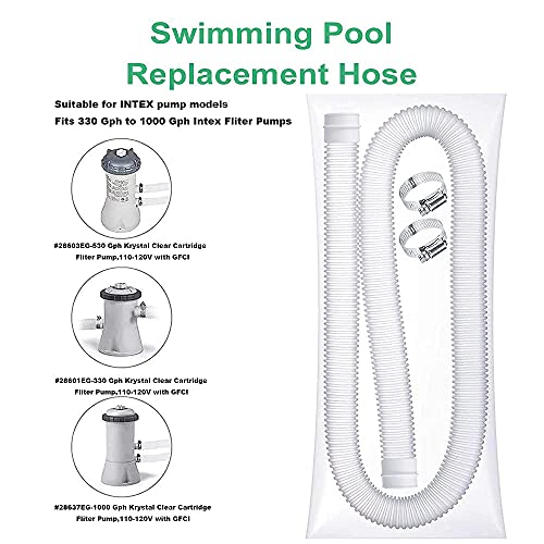 Swimming Pool Replacement Hoses,1.25in Diameter Pool Filter Pump Replacement Hoses(4pcs),Premium Quality Kinkproof PE, Compatible with Pump 330 GPH, 530 GPH, and 1000 GPH.(59”Length)