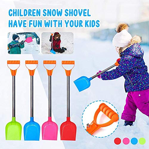 DEIHENG 4PCS Kids Outdoor Snow Shovel Children's Beach Shovel with Stainless Steel Handle Winter Snow Remover Tool Garden Shovels