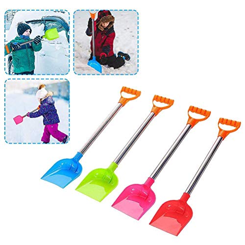 DEIHENG 4PCS Kids Outdoor Snow Shovel Children's Beach Shovel with Stainless Steel Handle Winter Snow Remover Tool Garden Shovels