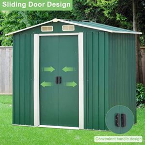 6'x4' Storage Shed Utility Steel Tool Sheds with Sliding Door for Garden Backyard Lawn Patio House Building