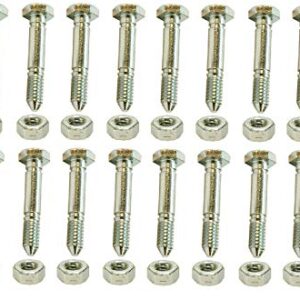 LAWN & GARDEN AMC 20 Shear Pins with Lock Nuts Compatible with Ariens 532005 53200500 05907100 51001600, Also Compatible with John Deere AM123342