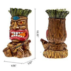 Yiosax Solar Lights Waterproof Outdoor Garden Decor- Easter Garden Guitar Tiki Statues for Patio Lawn Yard Decorations | Auto On/Off & Long Working Hours(10.43inch Tall)