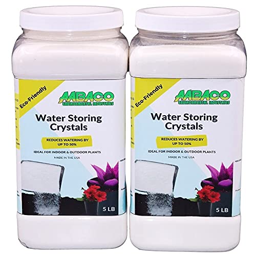 AABACO Water Storing Crystals - for Indoor & Outdoor Plants - Mix Crystals with Soil to Reduce The Amount of Watering Needed - Protect Against Heat - Watch Your Garden & Plant Grow (10LB)