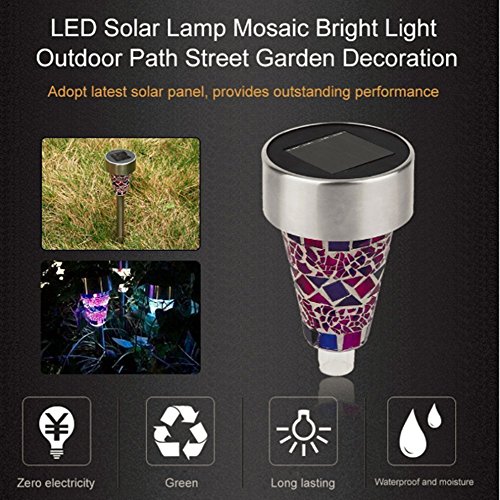 SUNWIND Solar Garden Lights Outdoor Decorative Mosaic Glass Pathway Lights White LED Solar Landscape Lights Waterproof for Lawn Path Patio Yard Walkway