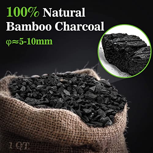 Sukh Horticultural Charcoal for Plants - 1Qt. Natural Earth Regulated Supplement for Potting Soil Indoor Plants, Succulent Soil, Orchid Potting Soil, Paphiopedilum, Bonsai, Terrarium.