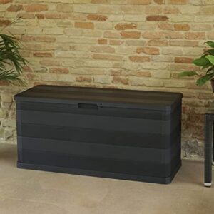 YEZIYIYFOB 74 gal Garden Storage Deck Box Patio Storage Cabinet Chest Organizer Storing Pillow Tool Box Indoor Interior Container, Patio, Lawn, Backyard Black 46.1"x17.7"x22".